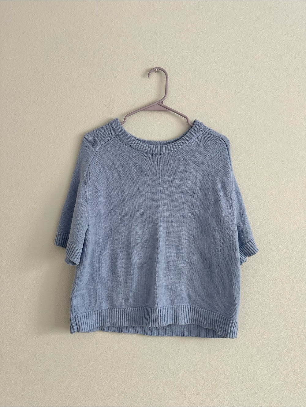 Abercrombie & Fitch Light Blue Short-Sleeve Knit Sweater Size M - Picture 3 of 9